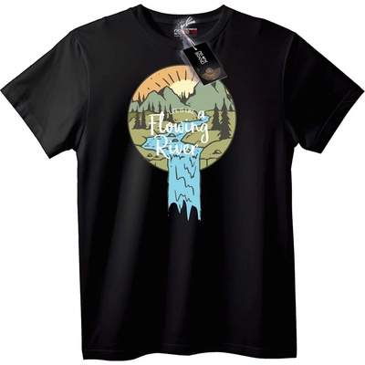 NOONEBRAND Тениска Течаща Река - XL, Black
