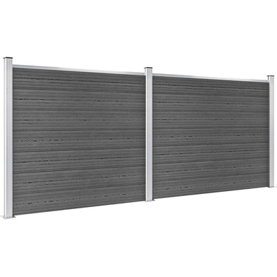vidaXL Set plotového dílce WPC 353 x 146 cm černý