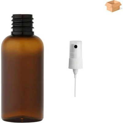 Via Plastová lahvička hnědá s BÍLÝM rozprašovačem 50 ml 800 ks