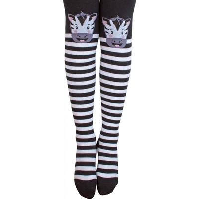 Wola Dievčenské pančuchy Zebra čierno biele