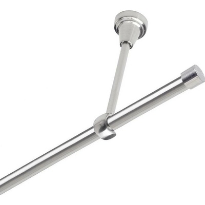 OK-GarnýžeCZ Garnýž kovová jednořadá 19mm Pullo nerez 380 cm do stropu / na tunýlek - bez kroužků