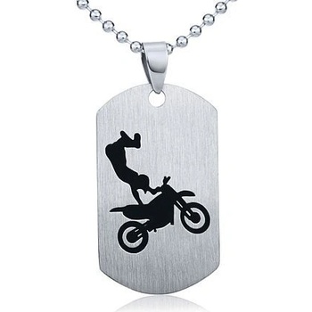 SILVEGO Oceľový prívesok freestyle motocross vrátane retiazky RRC0884-M