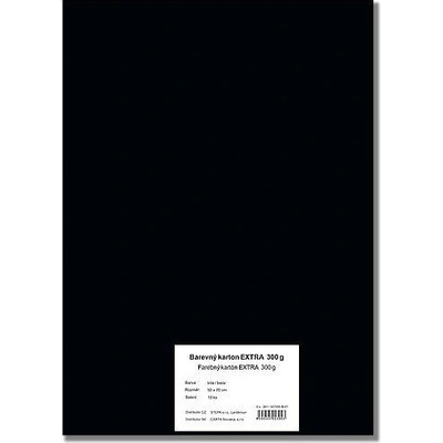 STEPA Barevný karton EXTRA 300g 50x70cm - černý 10listů
