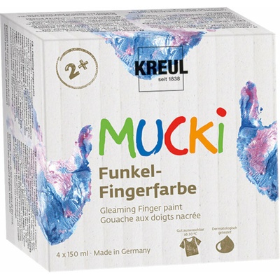 MUCKI prstové barvy 4 blyštivé barvy