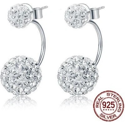 Prosperk stříbrné náušnice oboustranné kuličky Swarovski S4935