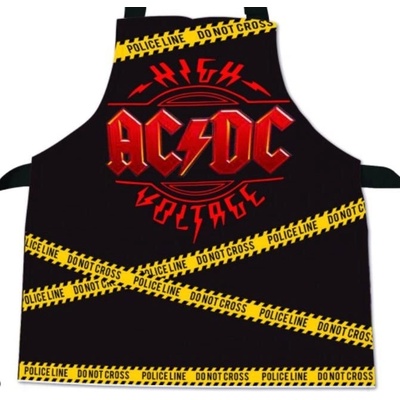 CurePink Kuchyňská zástěra AC/DC Logo
