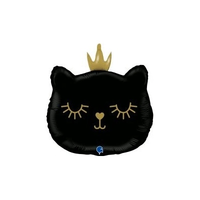 GRABO fóliový balónek Kočka princezna černá hlava 26" 66cm nafukovací