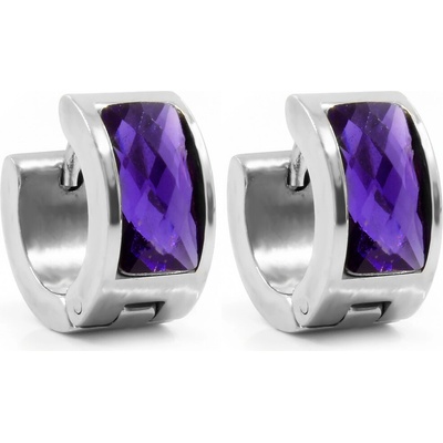 BRUNOshop.cz Náušnice kroužky s kamínkem FIALOVÉ S0182