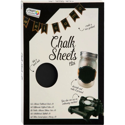 Craft sensations Chalk sheets - křídové samolepící listy 12 ks A5 8720039391413