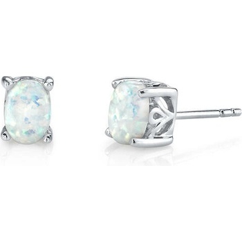 Eppi Strieborné náušnice s bielymi opálmi Kana E33705
