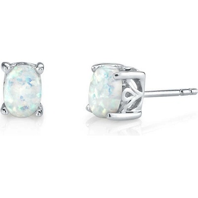 Eppi Strieborné náušnice s bielymi opálmi Kana E33705