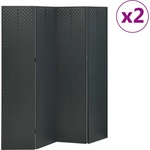 vidaXL 4-панелни паравани за стая, 2 бр, антрацит, 160x180 см, стомана (3095195)
