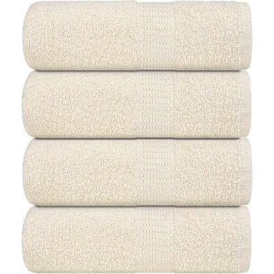 vidaXL Кърпи за гости FROGN 4 бр. кремави 30x50 см 360 г/м2 (136996)