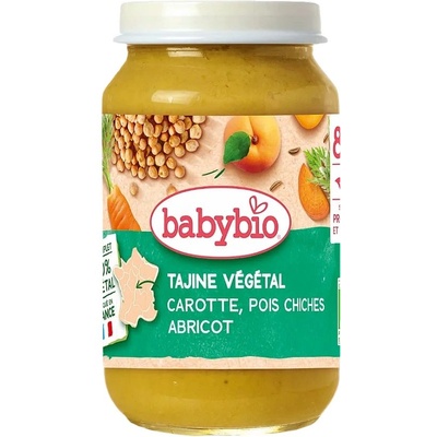 Done by Deer Био меню Babybio - Вегетариански тажин със зеленчуци, булгур, кайсии, 8м+, 200 g (3288130510621)