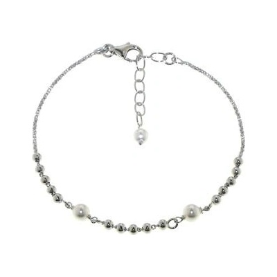 INFINITYSILVER Stříbrný náramek dvě perly kuličkový 21107617+