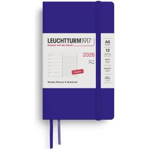 Leuchtturm1917 372699 Weekly Calendar & Notebook Pocket (A6) 2026, Softcover, Ink, English (372699)