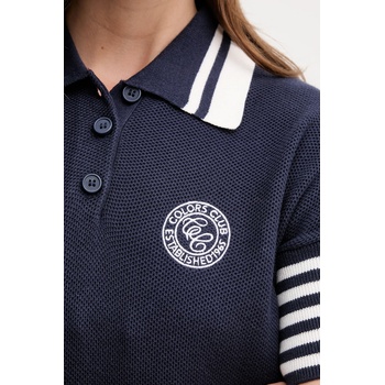 Benetton Памучен пуловер United Colors of Benetton в тъмносиньо от лека материя 1294E301D (1294E301D)