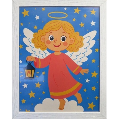 Obraz v ráme: Anjel s lampášom (44 x 34)