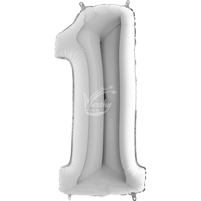 Fóliové číslo 1 stříbrné 102 cm
