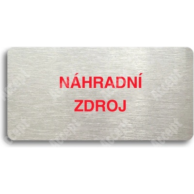 ACCEPT Piktogram NÁHRADNÍ ZDROJ - stříbrná tabulka - barevný tisk bez rámečku