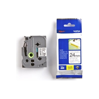páska BROTHER TZS151 čierne písmo, transparentná páska extra lepivá ADHESIVE Tape (24mm) (TZES151)
