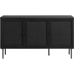 Unique Furniture Черен нисък скрин от дъб 140x80 cm Pensacola - Unique Furniture (43211013)