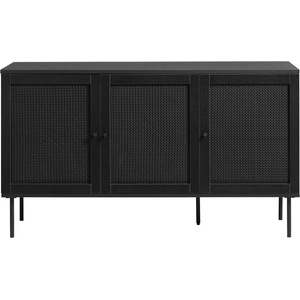 Unique Furniture Черен нисък скрин от дъб 140x80 cm Pensacola - Unique Furniture (43211013)