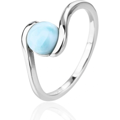 Bealio stříbrný prsten SOLITÉR larimar 03 14316 4521