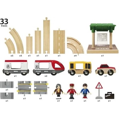 BRIO Влакчета с релси и автомобилен път (33209)
