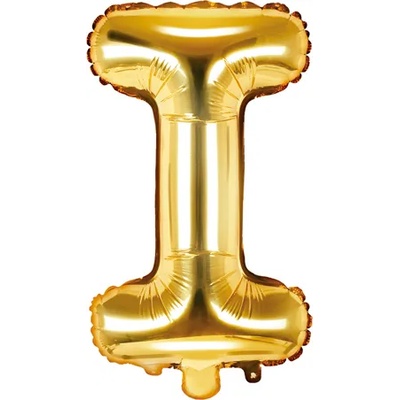 PartyDeco Балон от фолио Mini - Буква I 35см златен