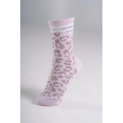 Nebbia dámske ponožky Primal Leopard Crew Socks 106 pink leopard