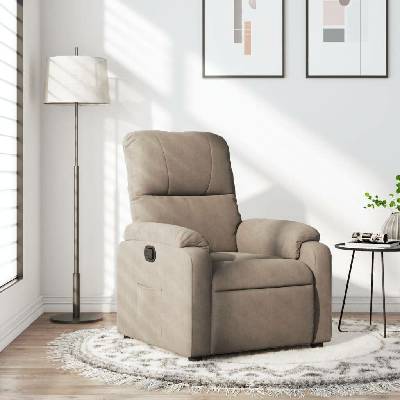 vidaXL 373449 Polohovací taupe tkanina z mikrovlákna