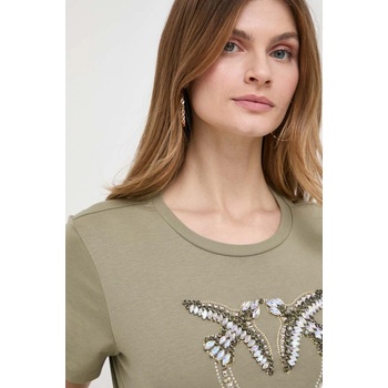 Pinko Bavlnené tričko dámsky 100535.A1R7 zelená