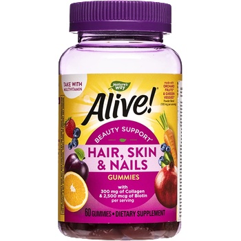 Nature's Way Алайв Коса Кожа и Нокти Гъми Премиум Формула 546 mg 60 желирани таблетки | Nature’s Way (11973)