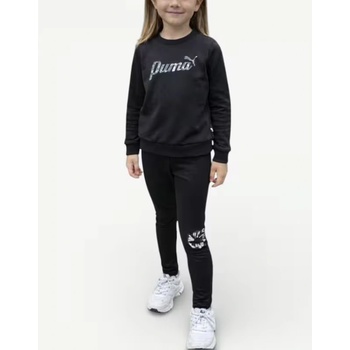 PUMA Class Act Crew And Leggings Fleece Set Black