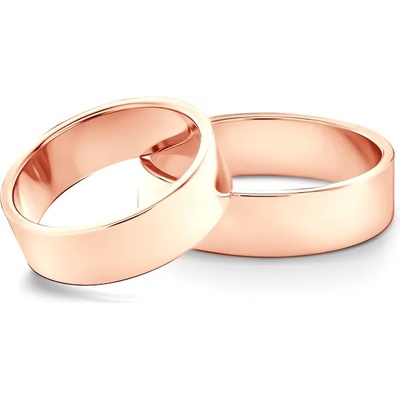 SAVICKI Сватбени халки: розово злато, плоски. 6 мм