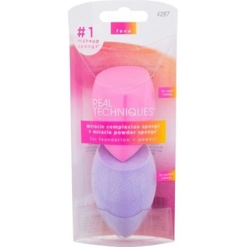 Real Techniques Chroma Miracle Complexion houbička na tekutý make-up 1 ks + Miracle Powder houbička na pudr 1 ks