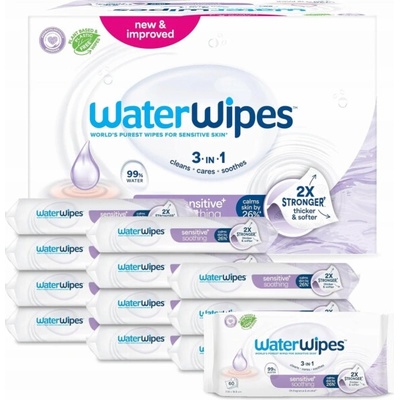 WaterWipes Sensitive Vlhčené ubrousky biologicky rozložitelné 12 ks