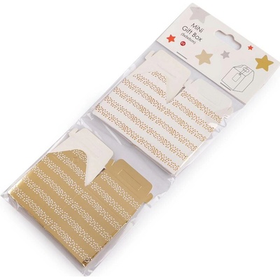 Dárková mini krabička s visačkou - zlatá (4 ks)
