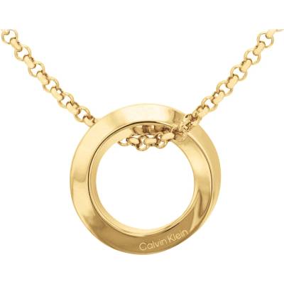 Calvin Klein Slušivý pozlátený dámsky náhrdelník z ocele 35000307