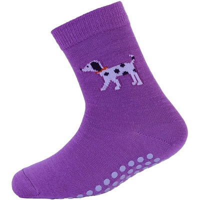 Safa nekĺzavé merino ponožky doggy lilac