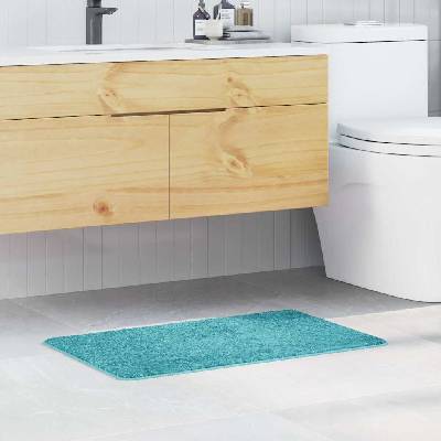 vidaXL Килимче за баня с антихлъзгаща повърхност Тюркоаз 50 x 80 cm ПП (4019830)