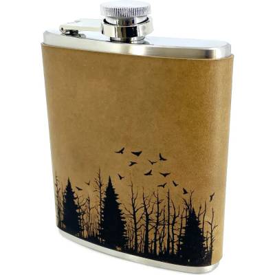 imago Ploskačka s koženým obalom Lesná krajina 200 ml