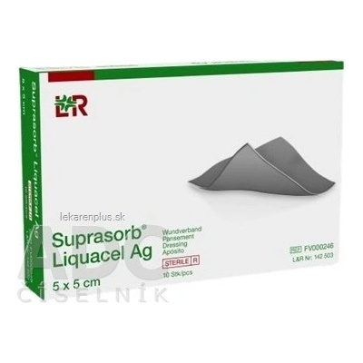 Suprasorb Liquacel Ag Krytie na rany s antimikrobiálnym striebrom, 5 x 5 cm, 1x10 ks