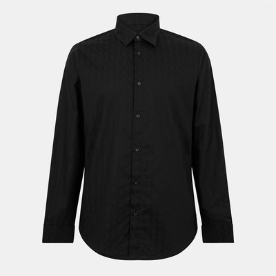 Giorgio Armani Риза Armani Exchange Men's Long Sleeve Plain Shirt - Black
