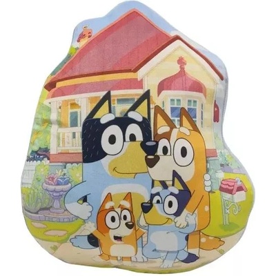 Halantex Bluey: Семейството - Форма възглавница от кадифен материал, 40 см (BY-3212SC)