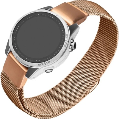 FIXED Mesh Strap pro Garmin QuickFit 20mm, růžově zlatý FIXMEST-QF20MM-RG