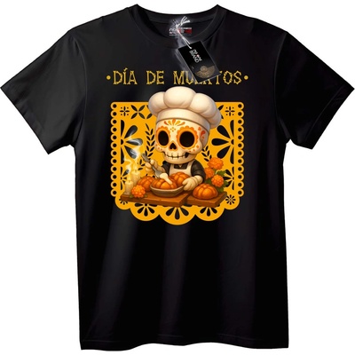 NOONEBRAND Тениска Ден на мъртвите Готвач - 2XL, Black