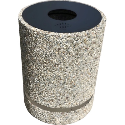 NIKA Бетонов кош за боклук 50 литра с метален капак и ринг (2165)