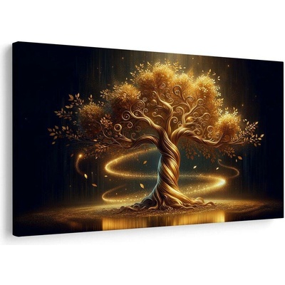 Obraz zlatý strom života v záři - 90x60